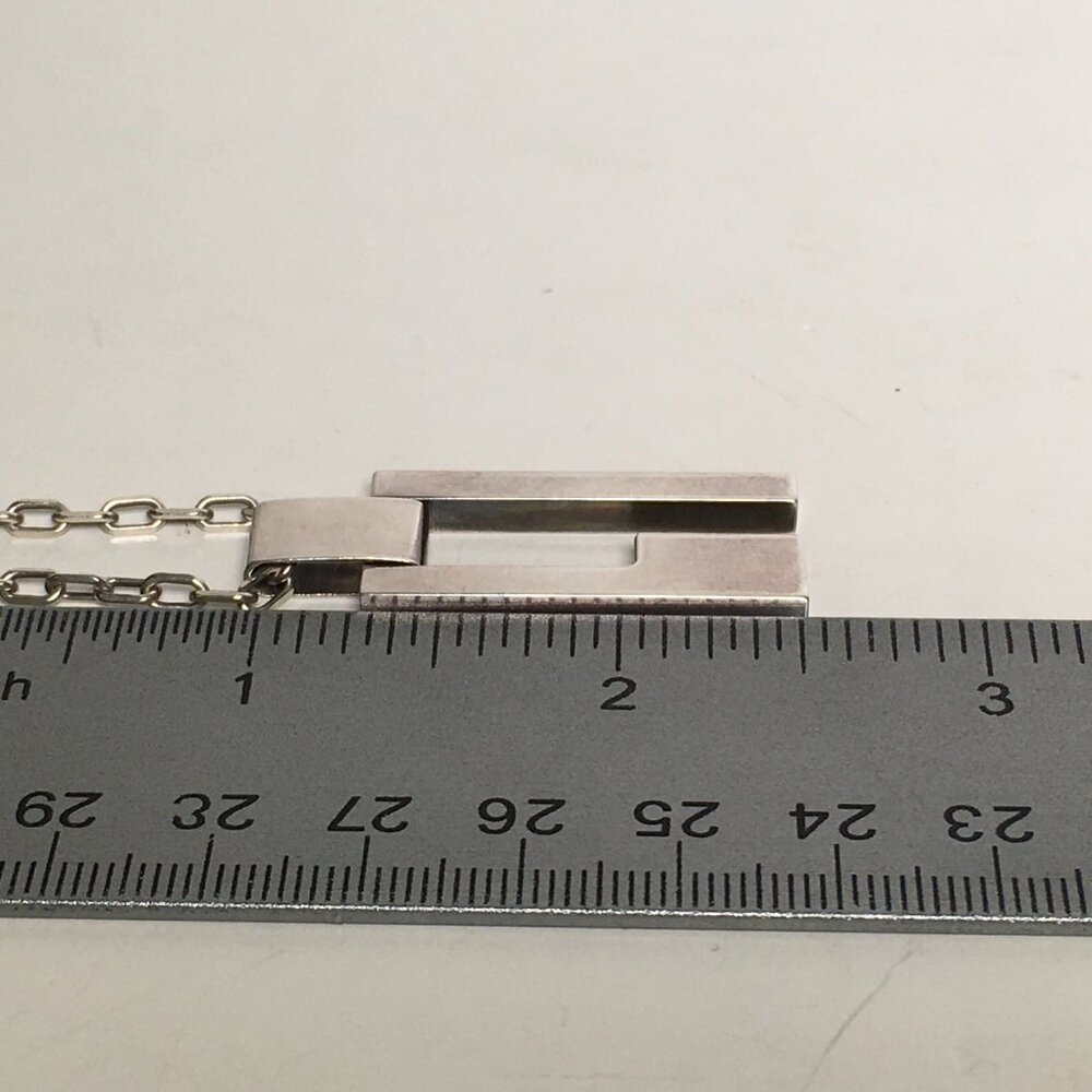 Authentic Gucci Rectangular G Pendant Necklace St… - image 7